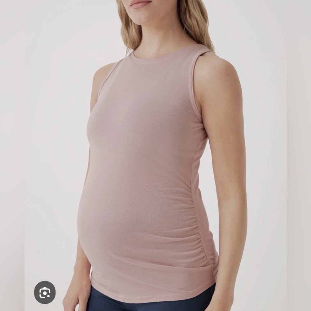 Pact Women’s Maternity Everyday Tank Top Size M Pale Mauve Pink Organic Cotton